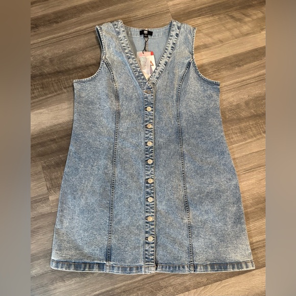 Frye Dresses & Skirts - Frye Light Blue Denim Button-Front Mini Dress
